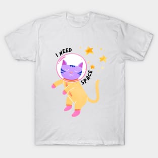 Cat Need Space - Funny Introvert T-Shirt